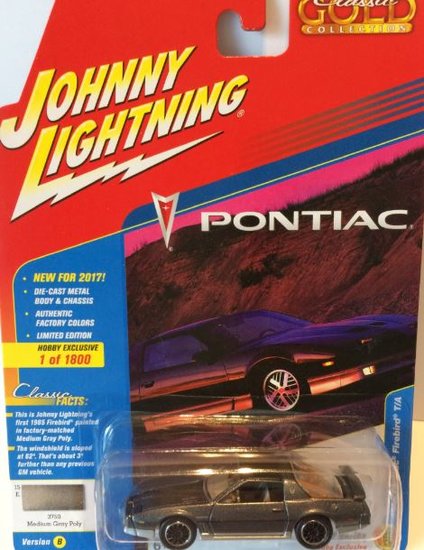 Johnny Lightning 1:64 Pontiac Trans Am Firebird T-A 1985 grijs