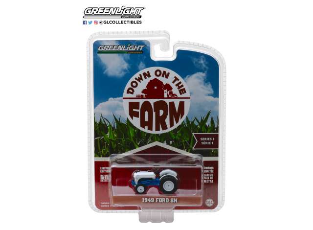 Greenlight 1:64 Ford 8N Tractor 1949 blauw wit Down on the Farm Series 1