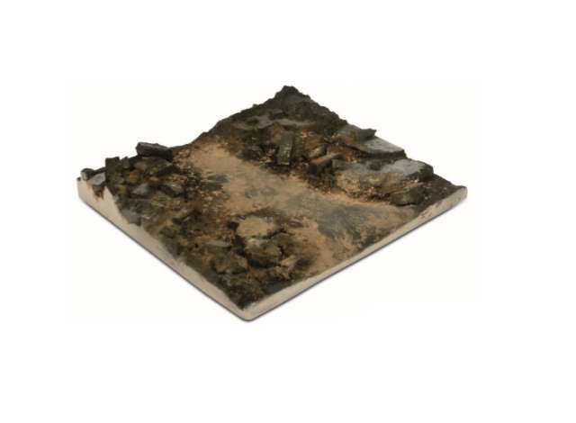 Vallejo 14X14 Rubble Street Section Base Escombros &quot;Resin Series &quot; wit ( ongeschildert) 