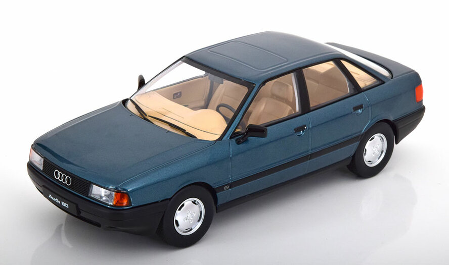 Triple9 1:18 Audi 80 B3, lago blue-green metallic 1989 - JSN modelauto's