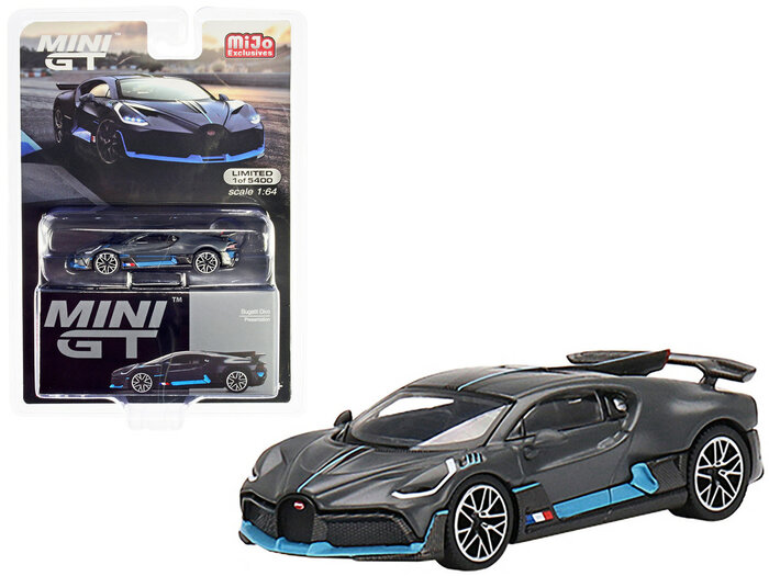 Mini GT 1:64 Bugatti Divo Presentation, black/blue, LHD - Mijo ...