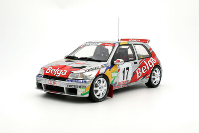 Otto Mobile 1:18 Renault Clio Maxi Kit Car White B. Munster Ypres Rally 1995. 