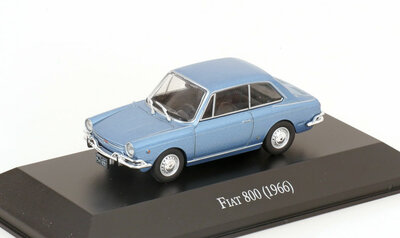 Atlas 1:43 Fiat 800 1966 blauw metallic in blisterverpakking