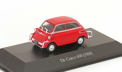 Atlas 1:43 De Carlo 600 rood 1960 in blisterverpakking