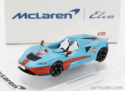 CM Models 1:64 McLaren Elva Gulf Livery 2020 lichtblauw oranje