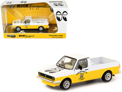 Tarmac 1:64 Volkswagen Caddy Pickup Truck White and Yellow 