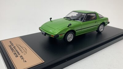 Atlas 1:43 Mazda Savanna RX-7 1978 groen metallic, in vitrine - Japan Collection