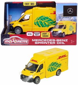 Majorette Mercedes Benz Sprinter DHL met licht en geluid, lenge ca. 12,5 cm