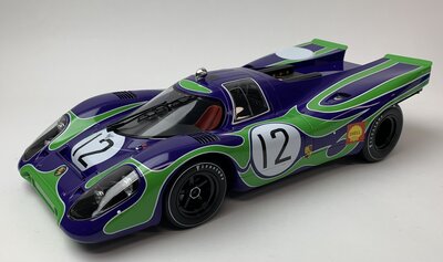 Norev 1:12 Porsche 917K Hockenheim 1970 No 12 Van Lennep groen / paars ,  limited 200 pcs