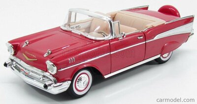 Lucky Diecast 1:18 Chevrolet Bel Air Convertible rood wit 1957