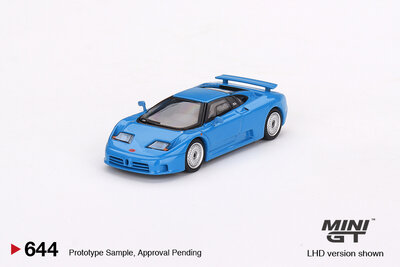 Mini GT 1:64 Bugatti EB 110 GT, blue bugatti