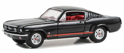 Greenlight 1:64 Ford Mustang GT 1965 raven black with red stripes - The Drive Home to the Mustang Stampede Series 1