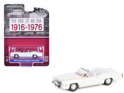 Greenlight 1:64 Cadillac Eldorado Convertible 1976 White with Red and Blue Stripes - The End of an Era 1916-1976 - Hobby Exclusive