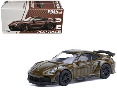 Pop Race 1:64 Porsche 992 Stinger GTR Brown Carbon Edition bron