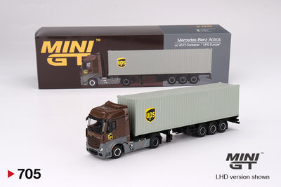 Mini GT 1:64 Mercedes-Benz Actros with 40 Ft Container 