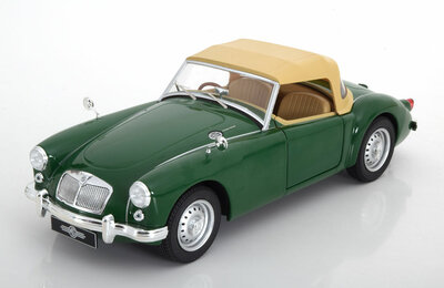 Triple9 1:18 MG A Twin Cam MKI Cabriolet 1959 (Gesloten Softtop) groen