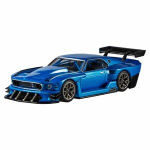 Hotwheels 1:43 Modified Ford Mustang 1969 (Ford Mad Muscle Mustang), blue in blisterverpakking