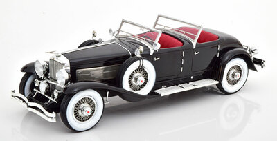 Matrix 1:18 Duesenberg SJ 2608 J-582 Torpedo Pheaton Walker La Grande zwart 1930