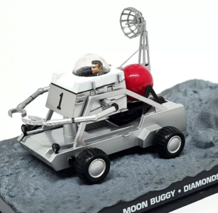 Atlas 1:43 James Bond 007 Moon Buggy - Diamonds are Forever zilver, Diorama