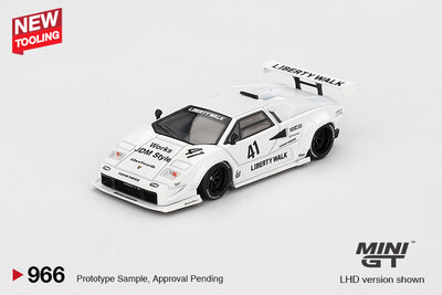 Mini GT 1:64 Lamborghini Countach LB Works white Tokyo Auto Salon LHD. Verwacht .juli-2025