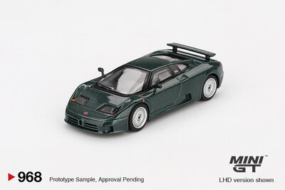 Mini GT 1:64 Bugatti EB110 GT Verde Scuro 1995 LHD. Verwacht .juli-2025