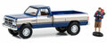 Greenlight 1:64 Dodge Ram Power Ram 250 zilver blauw 1993 with Backpacker The Hobby Shop Series 15