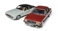 Corgi 1:43 Ford 2er Set: Ford Capri Mk2 X-Pack en Ford Granada Mk2 2.8i Ghia zilver & donkerrood RHD- Verwacht zomer 2024