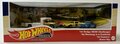 Hot Wheels 1:64 Premium Set no 5 "Going to the Races ", set modellen met Dodge Challenger & Ford Mustang & Chevrolet Camaro & Retro Rig Flatbed Truck