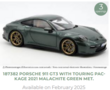 Norev 1:18 Porsche 911 GT3 with Touring Package 2021 Malachite Green met.  Verwacht 02-2025