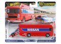 Hotwheels 1:64 Nissan 300 ZX GTS & Euro Hauler Truck 1994 rood, Team Transport no 73