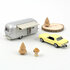 Norev 1:43 Ford Mustang 1968 Light Yellow and Air stream Caravan Jet-car_