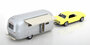 Norev 1:43 Ford Mustang 1968 Light Yellow and Air stream Caravan Jet-car_