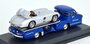 Schuco 1:43 Mercedes Benz Renn Transporter Blaue Wunder + Mercedes Benz 300 SLR & figuur_