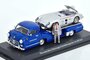 Schuco 1:43 Mercedes Benz Renn Transporter Blaue Wunder + Mercedes Benz 300 SLR & figuur_