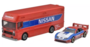 Hotwheels 1:64 Nissan 300 ZX GTS & Euro Hauler Truck 1994 rood, Team Transport no 73_