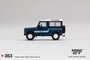 Mini GT 1:64 Land Rover Defender 90 County Wagon Stratos Blue LHD_