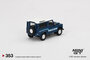 Mini GT 1:64 Land Rover Defender 90 County Wagon Stratos Blue LHD_