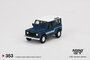 Mini GT 1:64 Land Rover Defender 90 County Wagon Stratos Blue LHD_