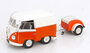 Solido 1:18 Volkswagen T1 Kool Kombi 2023 met aanhanger oranje wit_