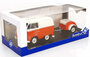 Solido 1:18 Volkswagen T1 Kool Kombi 2023 met aanhanger oranje wit_